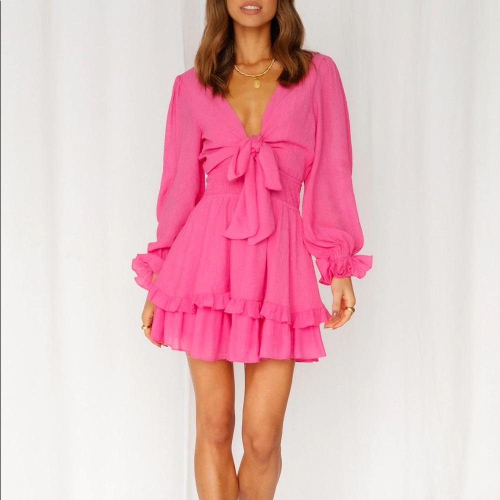 Hello Molly Lost Somebody Dress Hot Pink Size Small